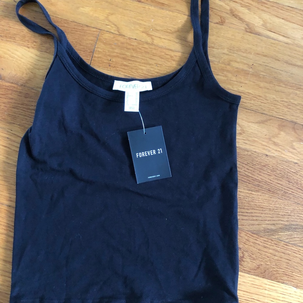 Forever 21 crop top tank black cotton size xs